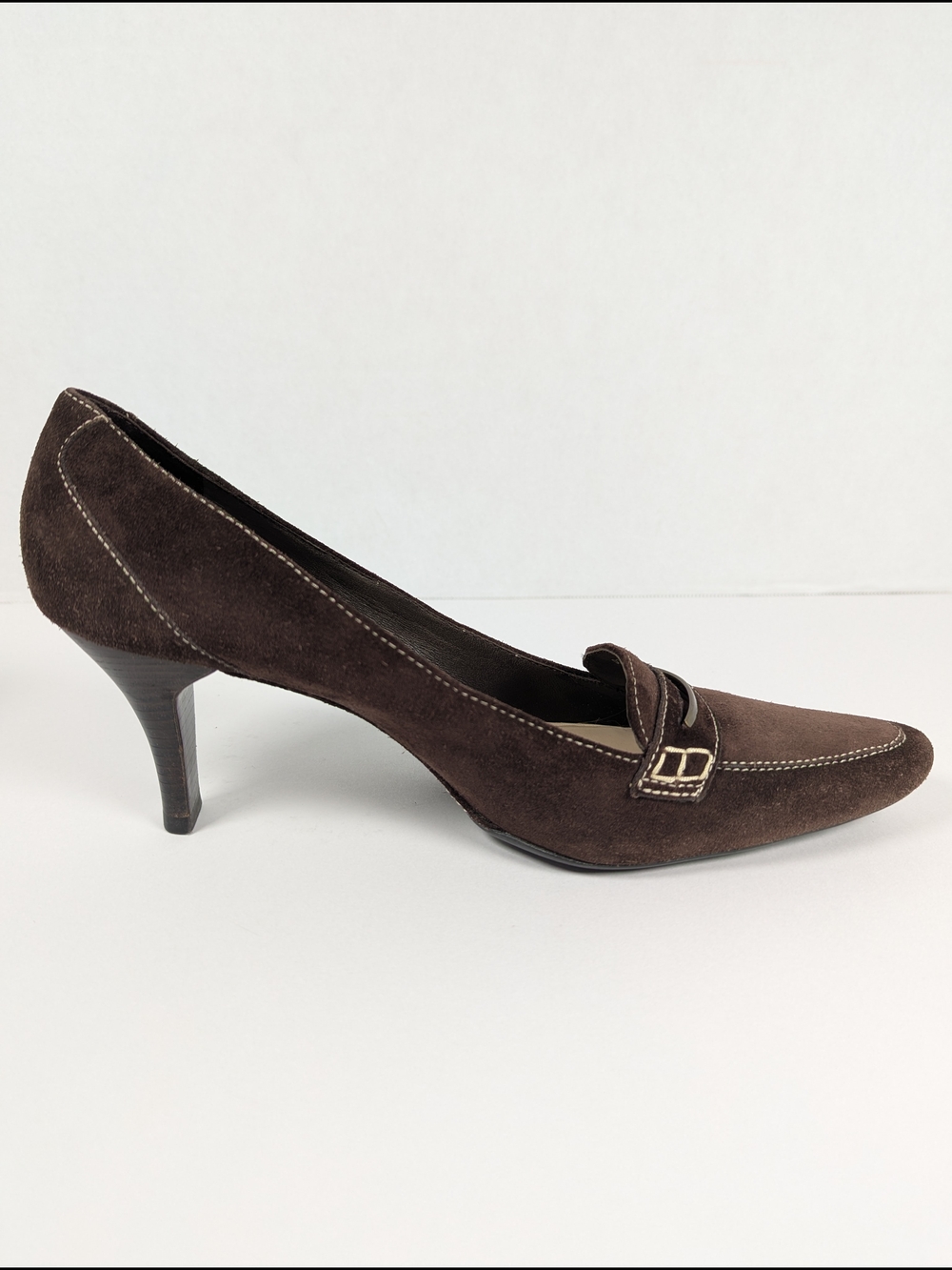 Cole Haan Chocolate Brown Suede 3" Heels Pump Office Fall Winter Women's Size 9 - Picture 6 of 16